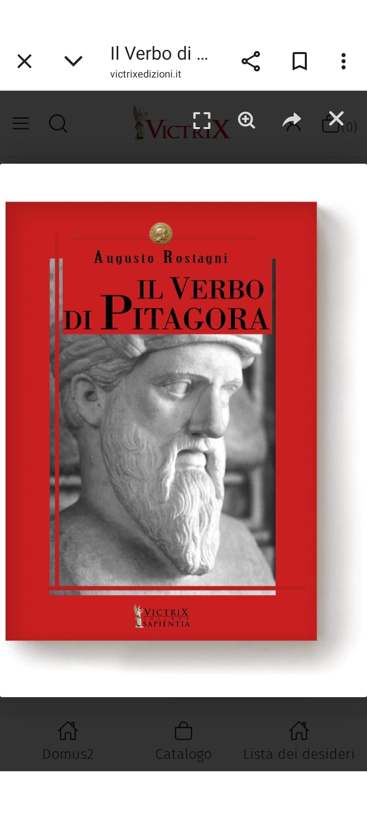 AUTORE: AUGUSTO ROSTAGNI.  TITOLO: IL VERBO DI PITAGORA.  EDITORE: VICTRIX.